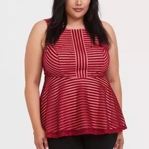 Torrid Striped Peplum Top